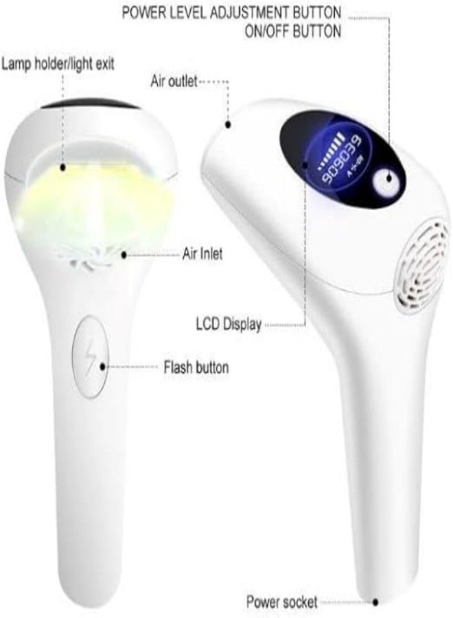 DUNISO إزالة الشعر بالليزر، جهاز إزالة الشعر الكهربائي المحمول 900000 ومضة، جهاز إزالة الشعر بالضوء النبضي المكثف، ماكينة حلاقة كاملة للجسم بدون ألم للاستخدام المنزلي، 8 مستويات طاقة، مناسبة للوجه والجسم بالكامل - Image 3