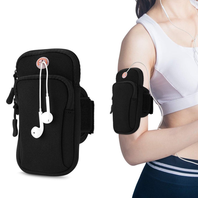 Ceuta ® Sports Armband/Arm Belt - Universal Waterproof Hand Fitness Mobile Case for Running Hiking Jogging and Gym Activities for All Mobile Phones Size Upto 6" inch Black - Image 1