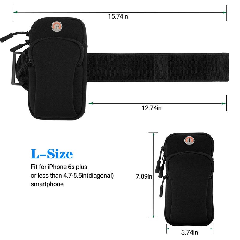 Ceuta ® Sports Armband/Arm Belt - Universal Waterproof Hand Fitness Mobile Case for Running Hiking Jogging and Gym Activities for All Mobile Phones Size Upto 6" inch Black - Image 2