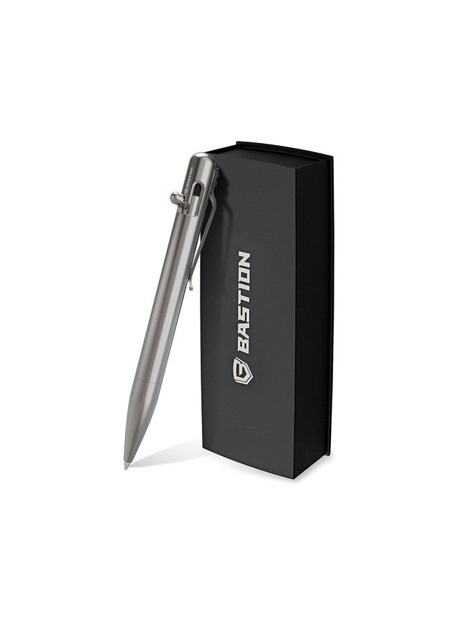 Bastion ® Luxury Bolt Action Pen, Durable Professional Ballpoint Pen With Fine Tip, Edc Pen Ink Refillable Pen - 100% Titanium - Image 1