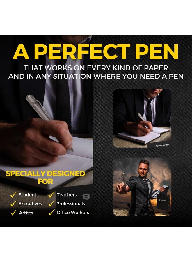 Bastion ® Luxury Bolt Action Pen, Durable Professional Ballpoint Pen With Fine Tip, Edc Pen Ink Refillable Pen - 100% Titanium - Image 4