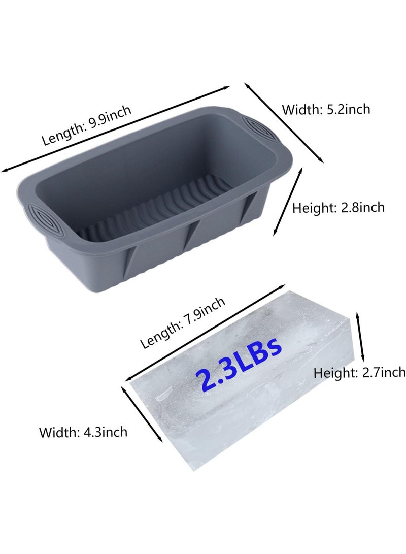 jaexest 5Pcs Extra Large Ice Block Mold, Grey Silicone Ice Block Molds for Ice Bath Tub, Big Ice Cube Molds for Ice Bath, Ice Maker for Cold Plunge or Coolers, Ice Tray Accessories for Ice Bath Chiller - Image 2