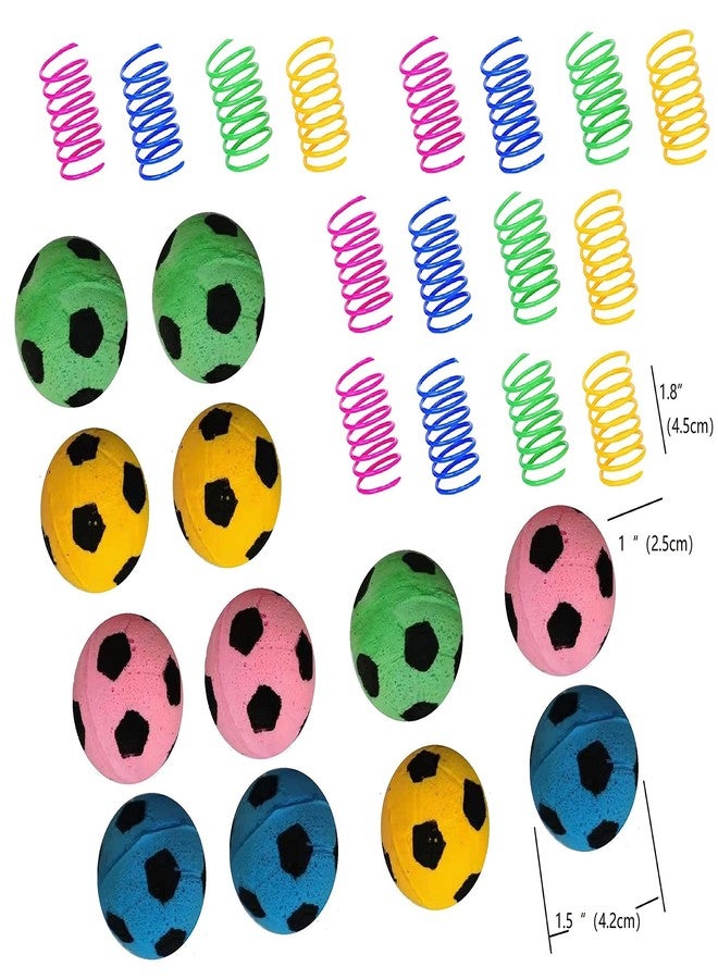 GINFH Cat Foam Ball Sponge Ball Toy Cat Soccer boy (12Balls&8Spring) - Image 2
