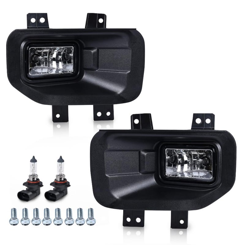 GPLUS Clear Lens Front Bumper Fog Light Assembly Compatible with Ford F150 2015 2016 2017 Driving Fog Lamps w H10 Halogen Bulbs FL3Z15201B FO2592235