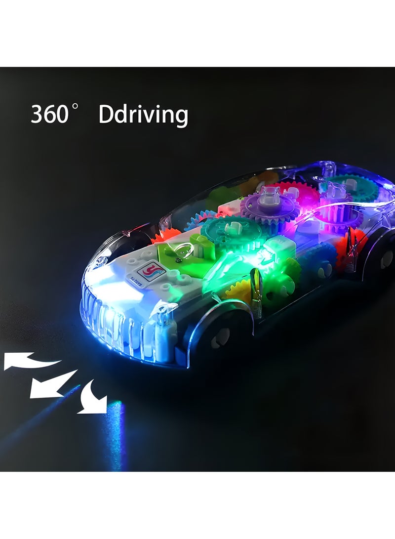 ليكسادا سيارة لعبة التروس المتحركة الملونة ذات التروس المتحركة 1 قطعة، سيارة لعب موسيقية يدوية شفافة ABS، عجلات متعددة الاتجاهات، سيارة لعبة شفافة تدور 360 درجة، مثالية لأعياد الميلاد، هدايا الحفلات، خيار مثالي لهدايا الأطفال من سن 3 سنوات فأكثر (بدون بطارية) - Image 2