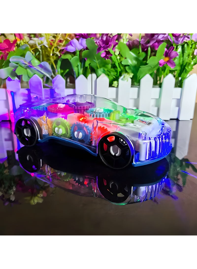 ليكسادا سيارة لعبة التروس المتحركة الملونة ذات التروس المتحركة 1 قطعة، سيارة لعب موسيقية يدوية شفافة ABS، عجلات متعددة الاتجاهات، سيارة لعبة شفافة تدور 360 درجة، مثالية لأعياد الميلاد، هدايا الحفلات، خيار مثالي لهدايا الأطفال من سن 3 سنوات فأكثر (بدون بطارية) - Image 1