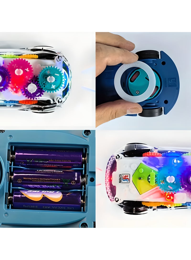 ليكسادا سيارة لعبة التروس المتحركة الملونة ذات التروس المتحركة 1 قطعة، سيارة لعب موسيقية يدوية شفافة ABS، عجلات متعددة الاتجاهات، سيارة لعبة شفافة تدور 360 درجة، مثالية لأعياد الميلاد، هدايا الحفلات، خيار مثالي لهدايا الأطفال من سن 3 سنوات فأكثر (بدون بطارية) - Image 4