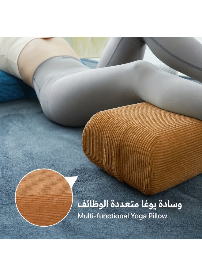 تكستيد وسادة يوغا مستطيلة واحدة للوضعيات التصالحية والتأمل والتمدد ودعم الظهر – وسادة مستطيلة بمقبض حمل، غطاء قابل للإزالة، خفيفة الوزن وصلبة، مثالية للاستخدام المنزلي أو في استوديوهات اليوغا، متوفرة بألوان متعددة - Image 4