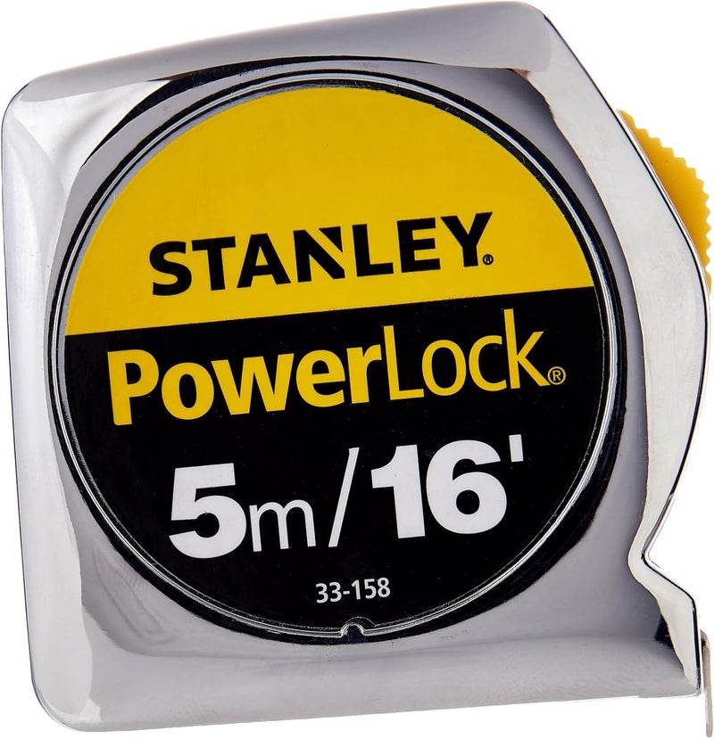 Stanley Power Lock Tape Measure, 5M/16 Inch - Image 1