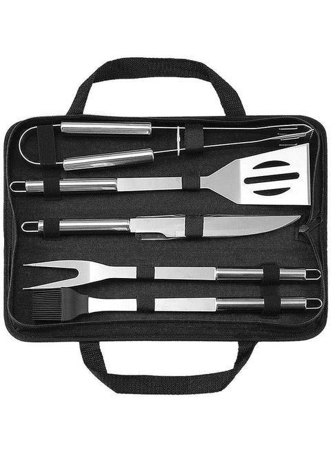 5Pcs Stainless Steel BBQ Grill Tool Set，Camping Accessories Cooking