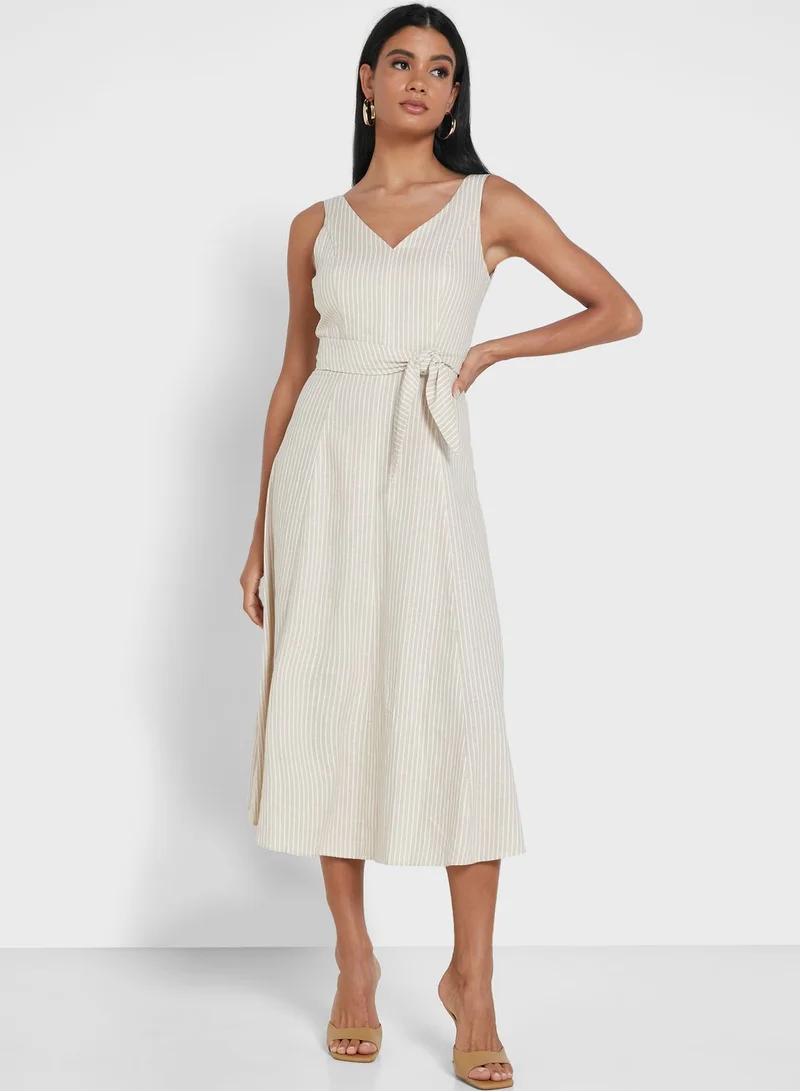 MANGO Tie Waist Dress