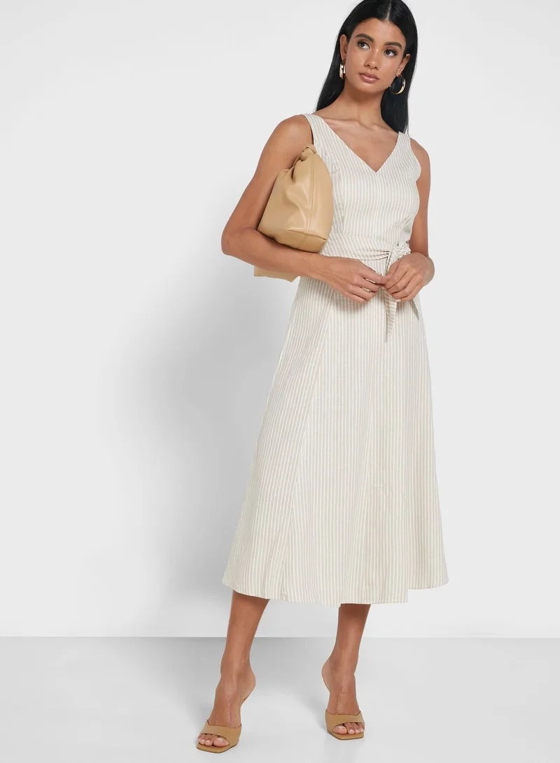 MANGO Tie Waist Dress