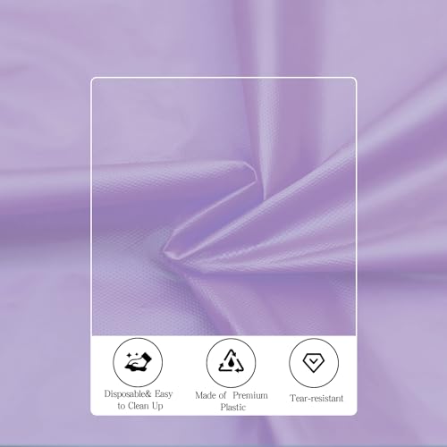 tujol Lavender 6 Pack Plastic Table Cloth 84", Disposable Round Tablecloth Table Cover, Plastic Tablecloths for Parties - Image 4