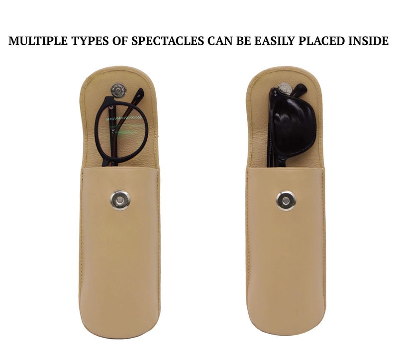 Adamis Genuine Leather Hard Shell Men And Women Spectacle Holder, Convertible To Soft And Flexible Spectacle Pouch With Removable Leather Shell. Durable For Sunglass, Reading Glasses. Size 7 x 16 cm - Image 5