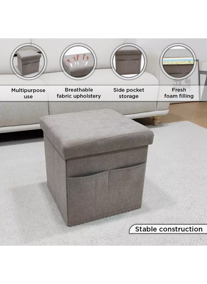 Franco Fabric Folding Ottoman with Storage