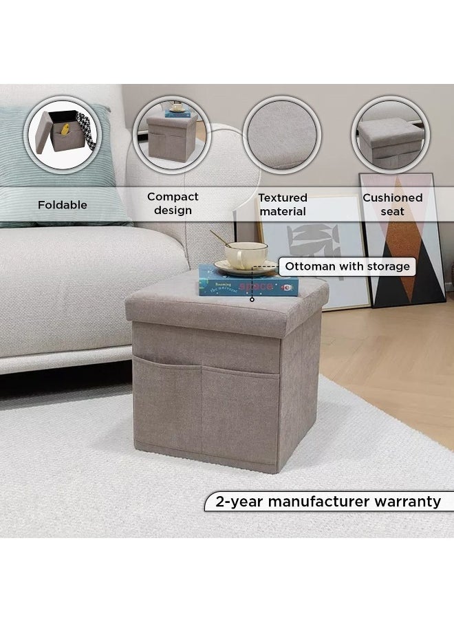 Franco Fabric Folding Ottoman with Storage