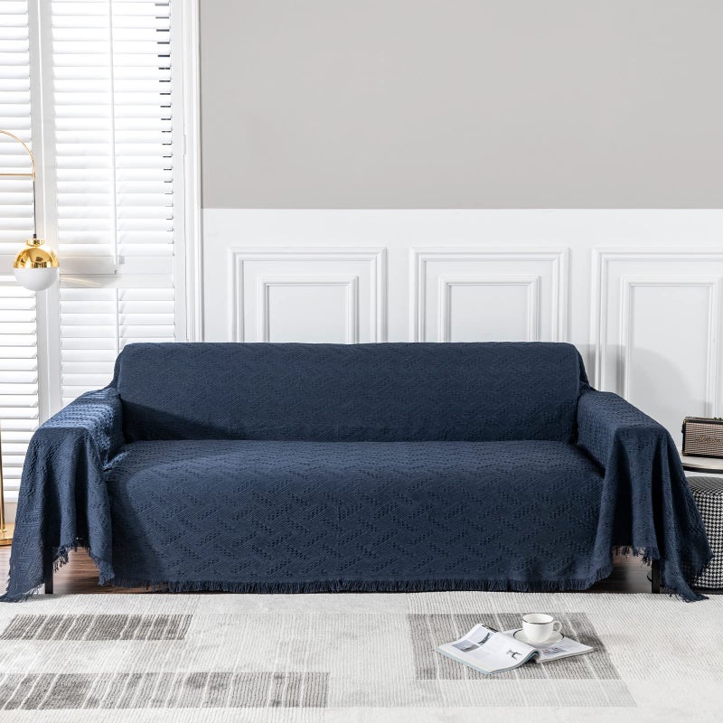 MEETSKY Sofa Covers Couch Cover L Shape Sectional Couch Covers Sofa Slipcover for Reclining Couch 3 Seat Washable Soft Throws Cover Blankets Decorative for Living RoomXLarge 71 x 118 Navy
