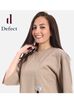 ديفيكت تيشرت اوفر سايز حريمي بفتحه من الجنب  - Image 2