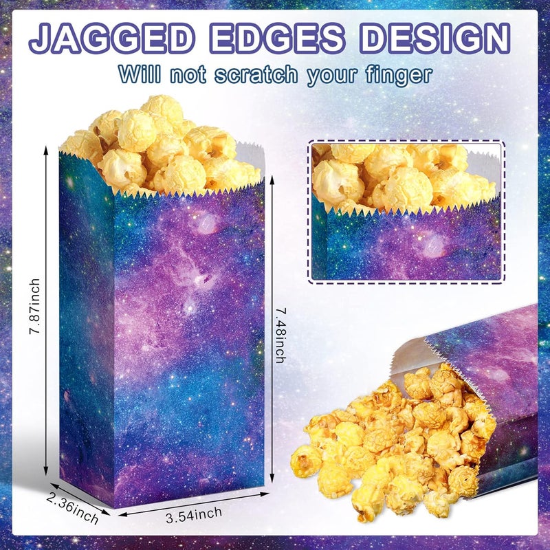 Containlol 100 Pcs Space Galaxy Paper Popcorn Bags 1 Oz Galaxy Party Favor Paper Bags Bulk Individual Servings for Outer Space Party Supply Favor Popcorn Candy Goodie Treat Birthday Family Movie Night - Image 2