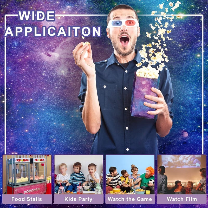 Containlol 100 Pcs Space Galaxy Paper Popcorn Bags 1 Oz Galaxy Party Favor Paper Bags Bulk Individual Servings for Outer Space Party Supply Favor Popcorn Candy Goodie Treat Birthday Family Movie Night - Image 5