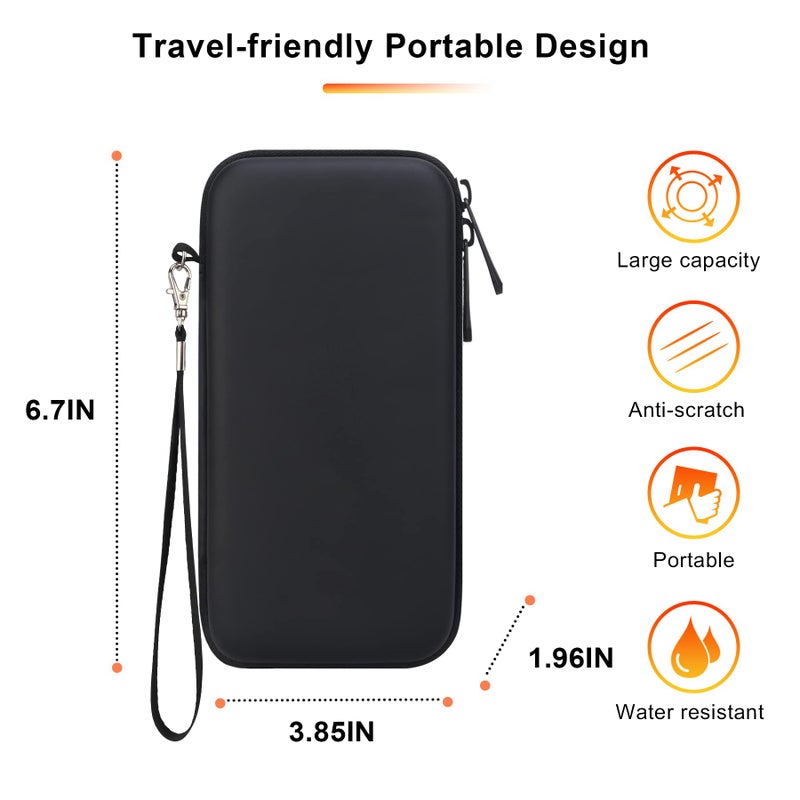 BOVKE EpiPen Carrying Medical Case, Diabetic Supplies Holder for 2 Epi Pens, Auvi Q Injectors, Epi Trainer, Inhaler, Nasal Spray, Allergy Meds Emergency Use, Black - Image 4