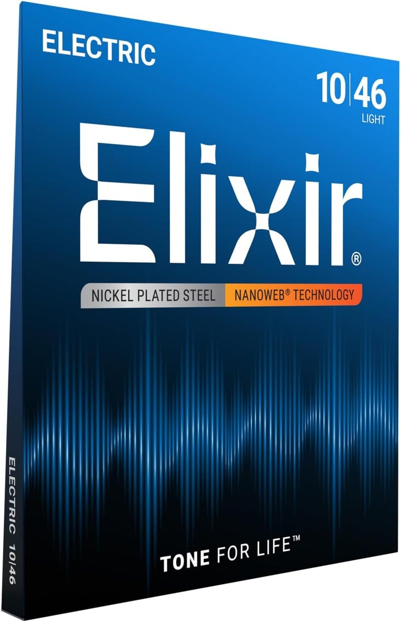 ELIXIR أوتار جيتار كهربائي إلكسير، فولاذ مطلي بالنيكل مع طلاء NANOWEB، خفيف 10-46 - Image 1