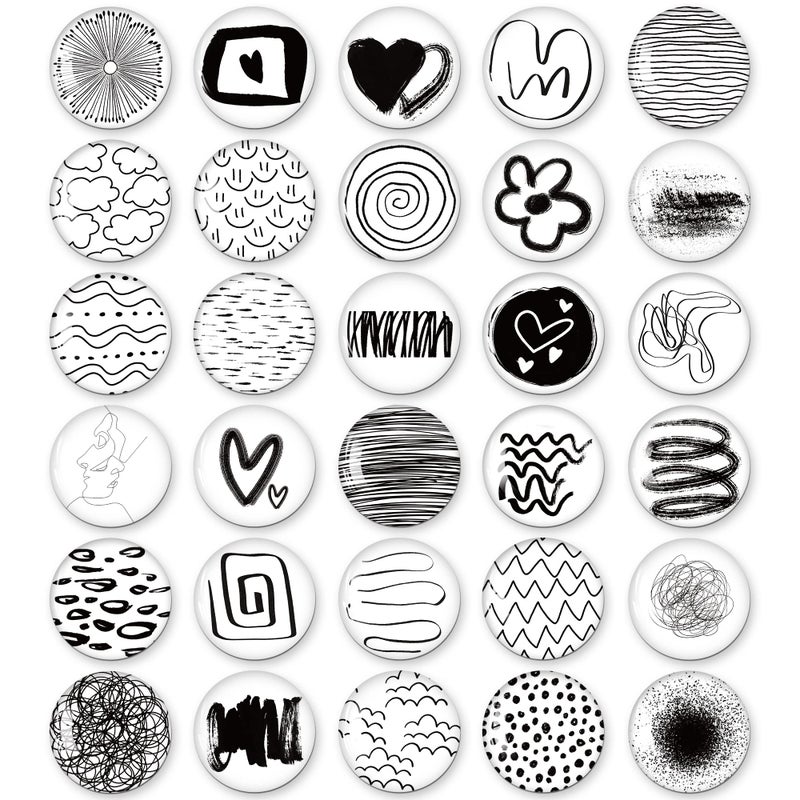 MORCART Pack of 30 Magnets Funny Linear Art Fridge Magnets Decorative for Magnetic Board Fridge Whiteboard Kitchen Blackboards Notice Board Office Children and Adults Gift