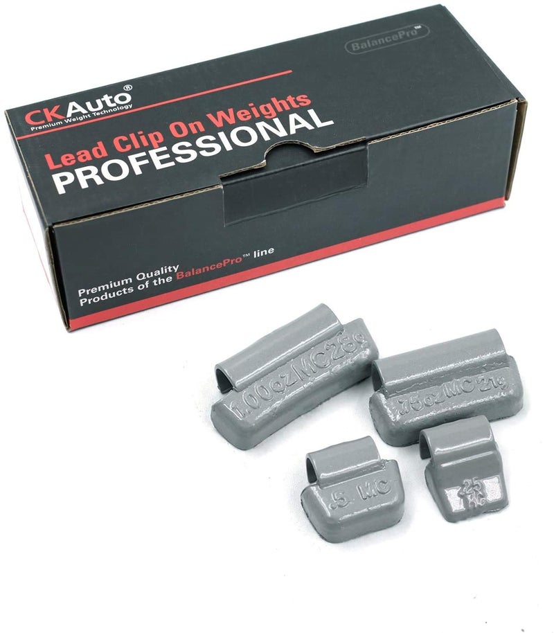 CKAuto MC-Series Coated 0.25oz, 0.5oz, 0.75oz, 1.0oz Lead Clip on Wheel Weight Assortments, 25Pcs/ Style, Total 100Pcs/Box - Image 1