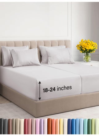 Extra Deep King Sheet Set - 6 Piece Breathable & Cooling Sheets - Hotel Luxury Bed Sheets Set - Easy & Secure Fit - Soft  Wrinkle Free & Comfy Sheets Set - French Grey Sheet Set w/Extra Deep Pockets - pzsku/ZDB539B49B83BB5C9DB3CZ/45/1749650299/625c2021-6b48-4f03-8437-d43b5ac69c9c