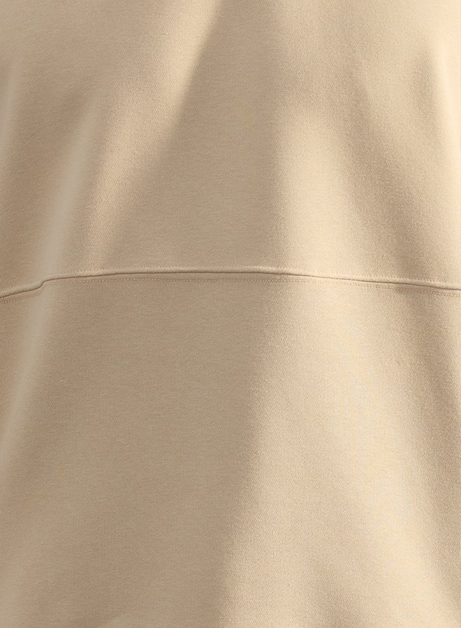 trendyol Stone Oversize/Wide Cut Piping 100% Cotton Non-raised Sweatshirt - Image 3