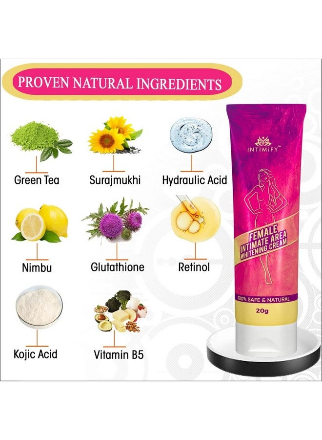 INTIMIFY كريم إنتيميفي للعناية الحميمة، لتفتيح وتبييض البشرة للنساء (20 جرام) عبوة واحدة - Image 3
