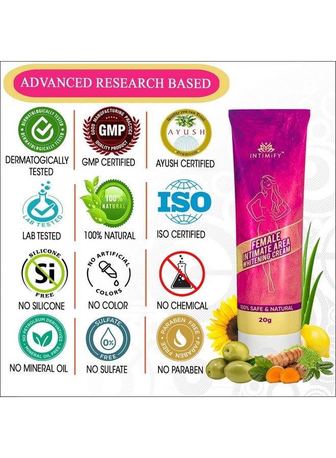 INTIMIFY كريم إنتيميفي للعناية الحميمة، لتفتيح وتبييض البشرة للنساء (20 جرام) عبوة واحدة - Image 4