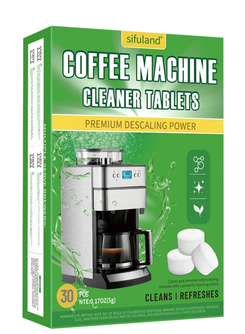 Coffee Machine Cleaner Descaler Tablets - 30 Count, Food-grade Automatic Coffee Machine Cleaning Descaling Tablet Tea Cup Descaling Tablets  - Image 1