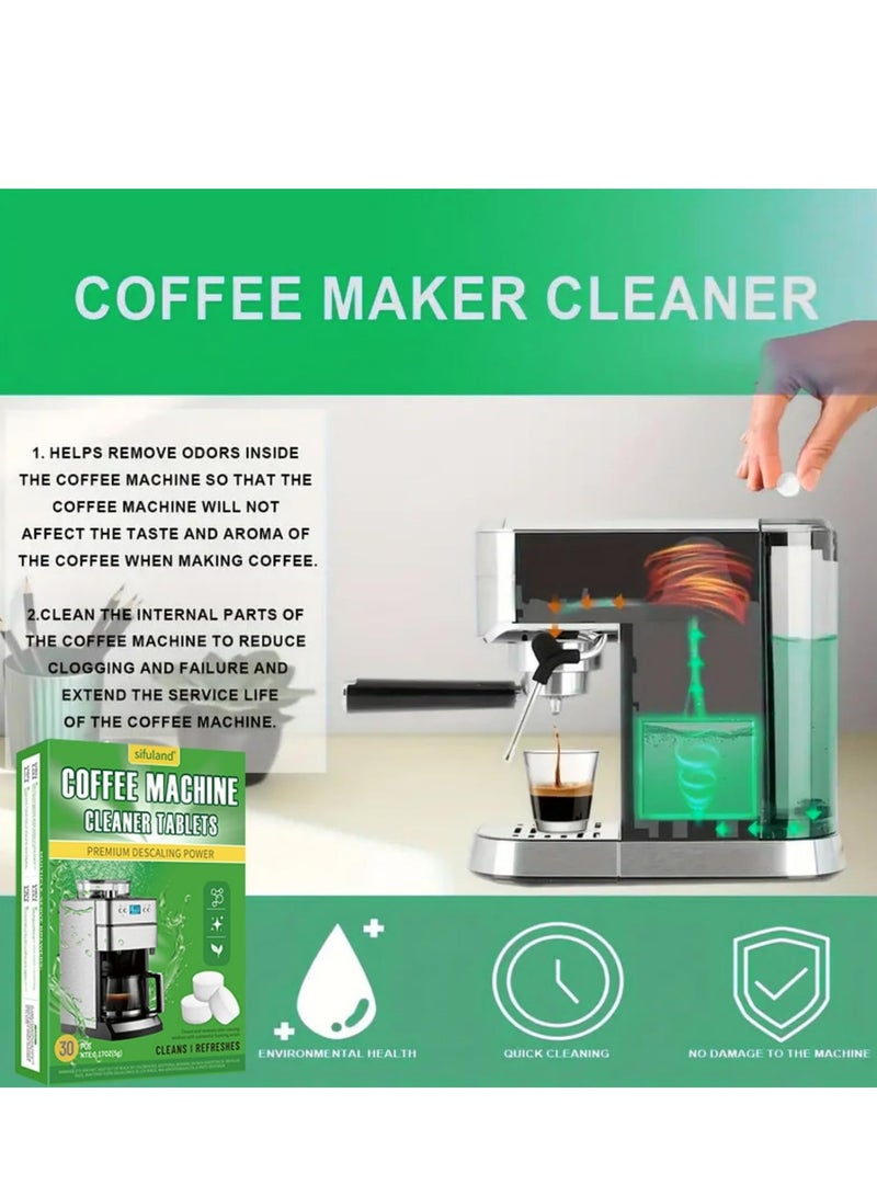Coffee Machine Cleaner Descaler Tablets - 30 Count, Food-grade Automatic Coffee Machine Cleaning Descaling Tablet Tea Cup Descaling Tablets