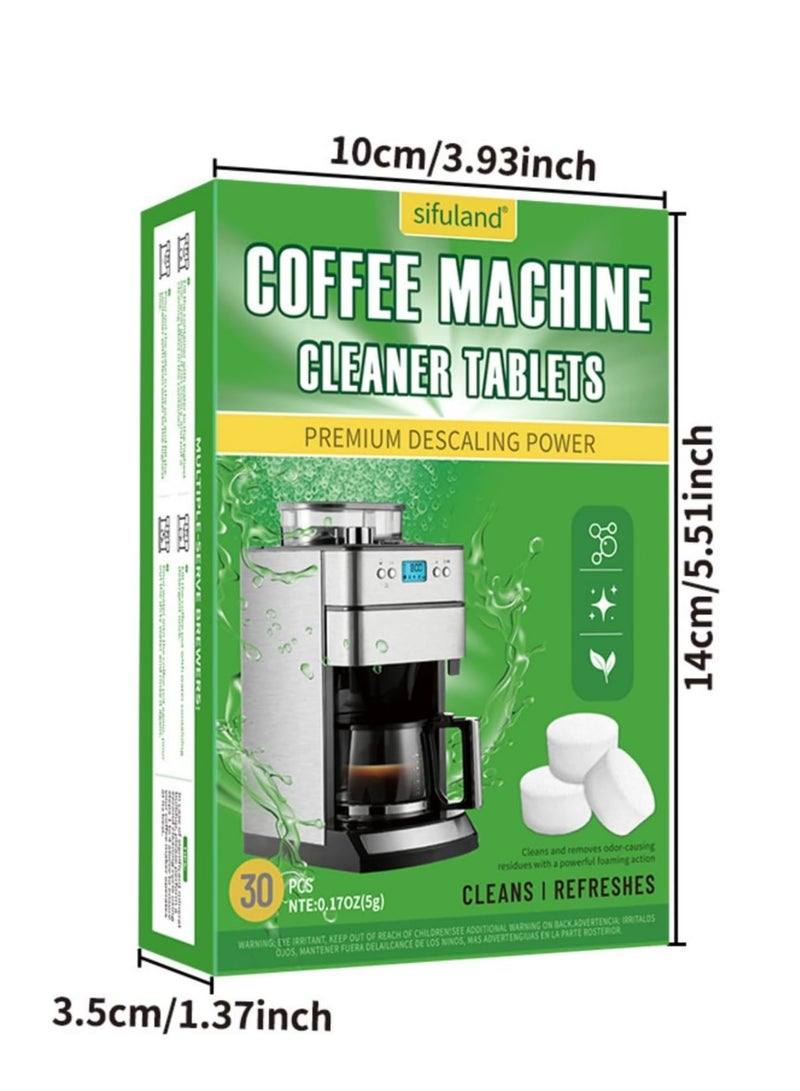 Coffee Machine Cleaner Descaler Tablets - 30 Count, Food-grade Automatic Coffee Machine Cleaning Descaling Tablet Tea Cup Descaling Tablets
