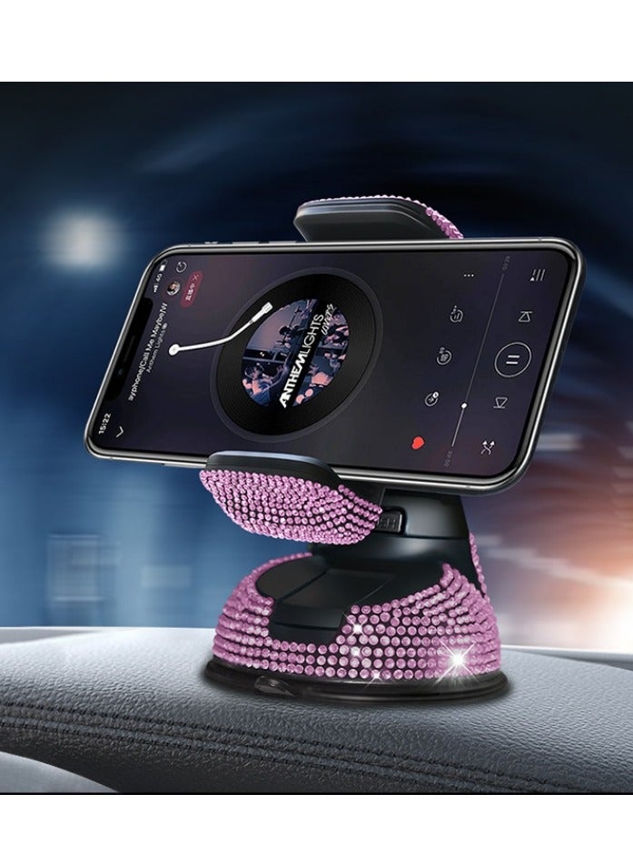 KUYING تكنولوجيا الماس الجديدة الساخنة مرصعة بالماس، حامل ملاحة مع مخرج هواء مزدوج ووحدة suction cup لتركيب الهاتف المحمول في السيارة  - Image 2