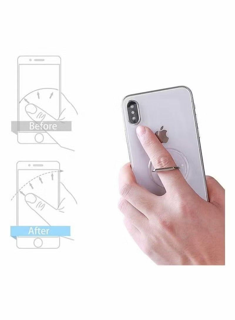 4 Pcs Transparent Cell Phone Ring Holder 360 Degree Rotation Finger Ring Grip Kickstand Compatible for Various Mobile Phones - Image 3