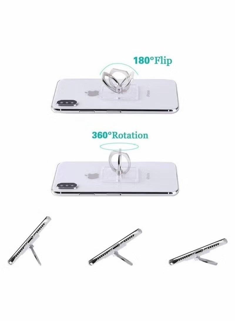 4 Pcs Transparent Cell Phone Ring Holder 360 Degree Rotation Finger Ring Grip Kickstand Compatible for Various Mobile Phones - Image 4