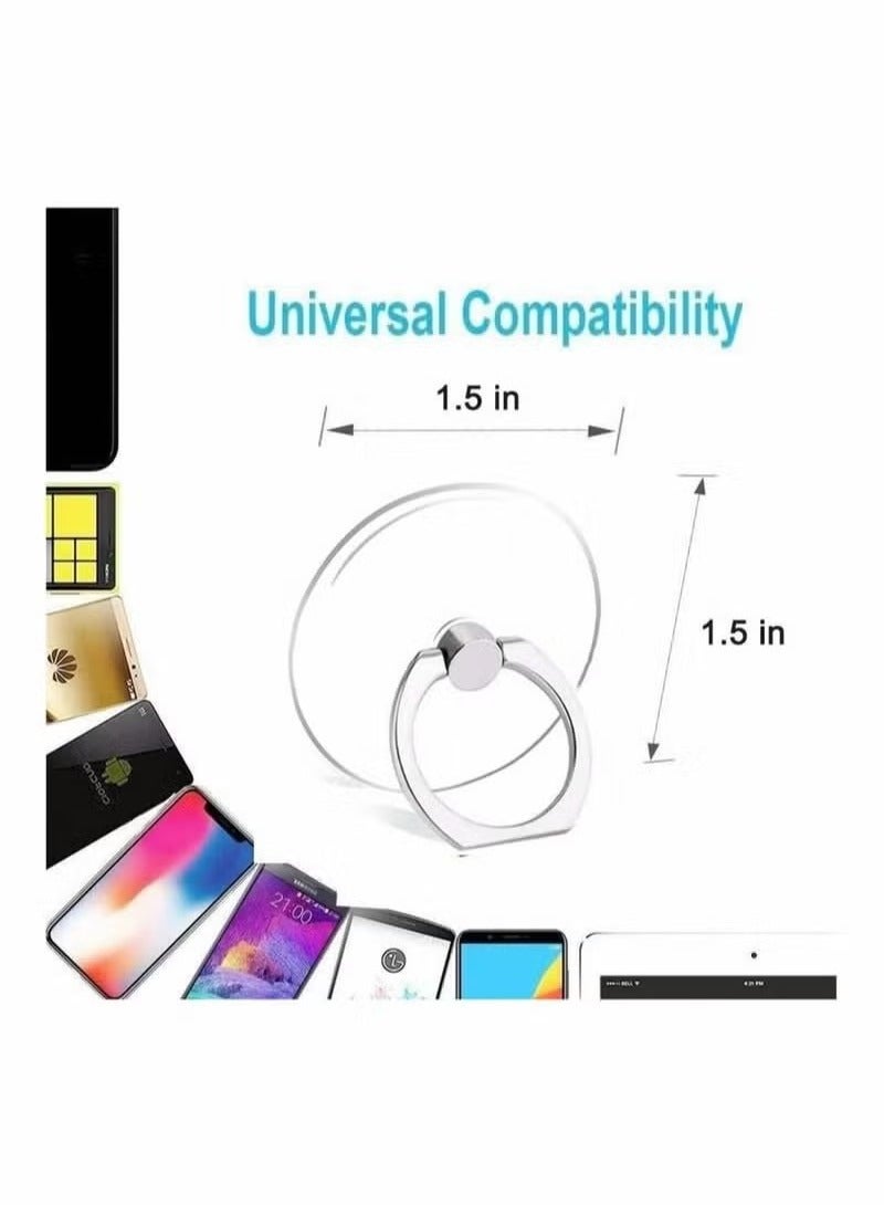 4 Pcs Transparent Cell Phone Ring Holder 360 Degree Rotation Finger Ring Grip Kickstand Compatible for Various Mobile Phones - Image 5
