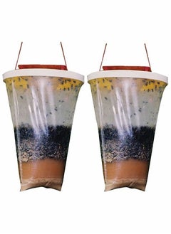 Excefore Fly Catcher, 2 Pack FlyTrap Outdoor Hanging Disposable Ranch Fly Trap Catcher Bag with Fly Bait, Fly Killer Repellent for Outdoor Garden, Farm, Horse Barn  - Image 1