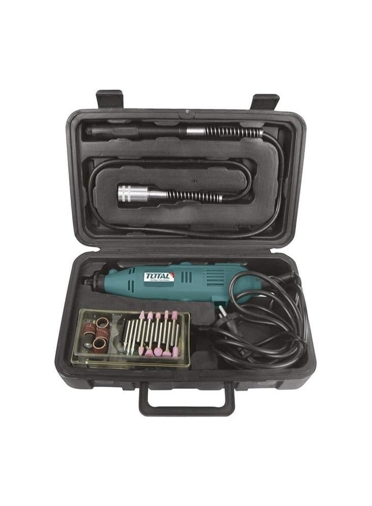 TOTAL Mini Grinder 130W Variable Speed Rotary Tool Kit with 100 Accessories & Flexible Shaft TG501032 - Image 2