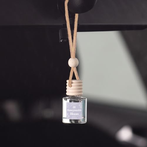CE CRAFT C&E Craft Co Hanging Car Air Freshener Diffuser 2 Pack, Long Lasting Fragrance Oil Car Freshener, Glass Bottle Auto Air Freshener, Made in USA (Honeysuckle Bloom) - Image 3
