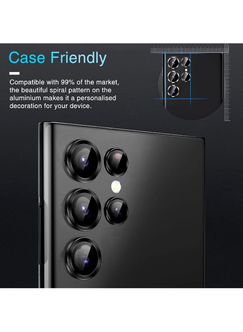 Captaintech Galaxy S24 Ultra Camera Lens Protector (1 Pack) – Tempered Glass Cover with Metal Ring | Ultra-Thin, Scratch-Resistant Shield - Image 2