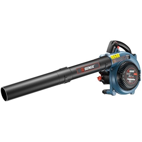 SENIX 4QL 26.5 cc 4-Cycle Handheld Gas Powered Leaf Blower for Lawn Care Clean Up, Up to 410 CFM and 125 MPH, Light Weight, Dual Grip Handle, BL4QL-L, Blue - Image 1