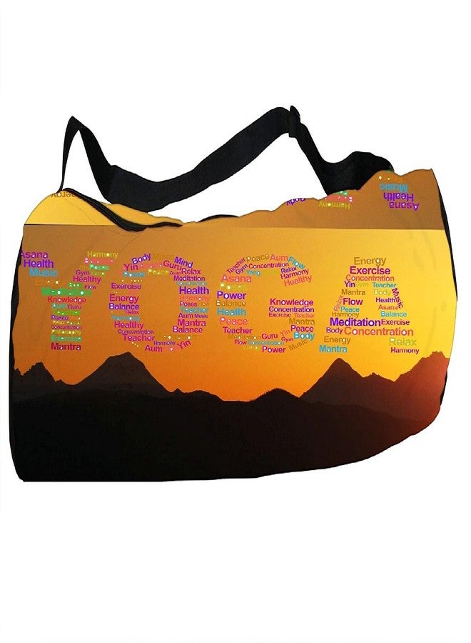 orgner New Poly Canvas Yoga Mat Bag / Cover. Easy Fit up to 4 mm thick yoga Mat. Print Design : Sunset Mountain Yoga - Image 2