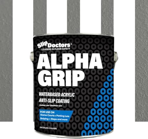 Slip Doctors Alpha Grip Non-Slip Paint for Concrete & Asphalt – Non-Skid Coating Ideal for Striping Parking Lots, Playgrounds & Pavements (Medium Gray, 1 Gallon) - Image 1