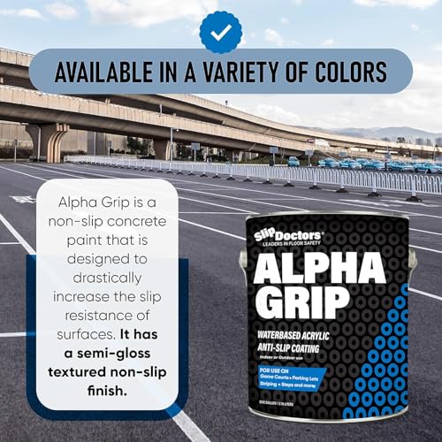 Slip Doctors Alpha Grip Non-Slip Paint for Concrete & Asphalt – Non-Skid Coating Ideal for Striping Parking Lots, Playgrounds & Pavements (Medium Gray, 1 Gallon) - Image 4