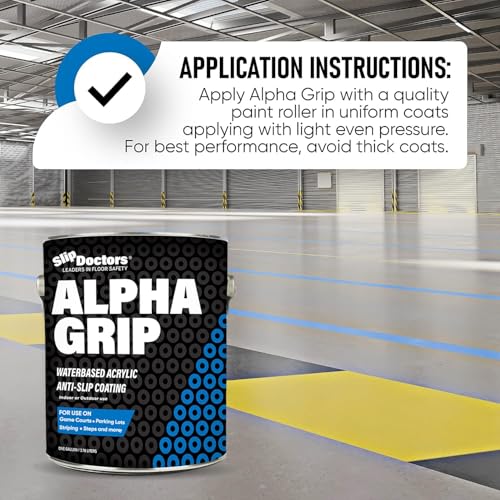 Slip Doctors Alpha Grip Non-Slip Paint for Concrete & Asphalt – Non-Skid Coating Ideal for Striping Parking Lots, Playgrounds & Pavements (Medium Gray, 1 Gallon) - Image 5