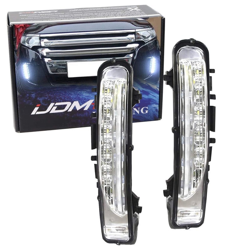 iJDMTOY Switchback LED Daytime Running Lights Compatible With 201114 Ford Edge wTurn Signal Lights OEM Fit Lower Bumper Assy Powered by 6 Xenon White LED as DRL 6 Amber LED as Turn Signals