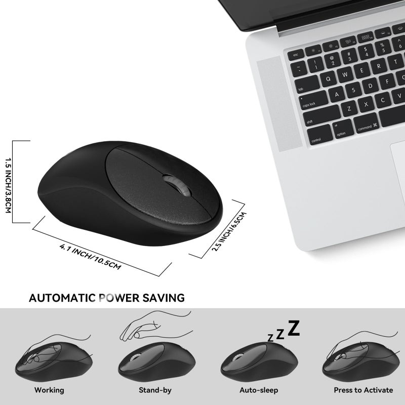 FD Wireless Keyboard and Mouse Combo, FD iK6630 2.4GHz Cordless Cute Round Key Set Smart Power-Saving Quiet Slim Combo for Laptop, Computer,TV and Mac - Image 5